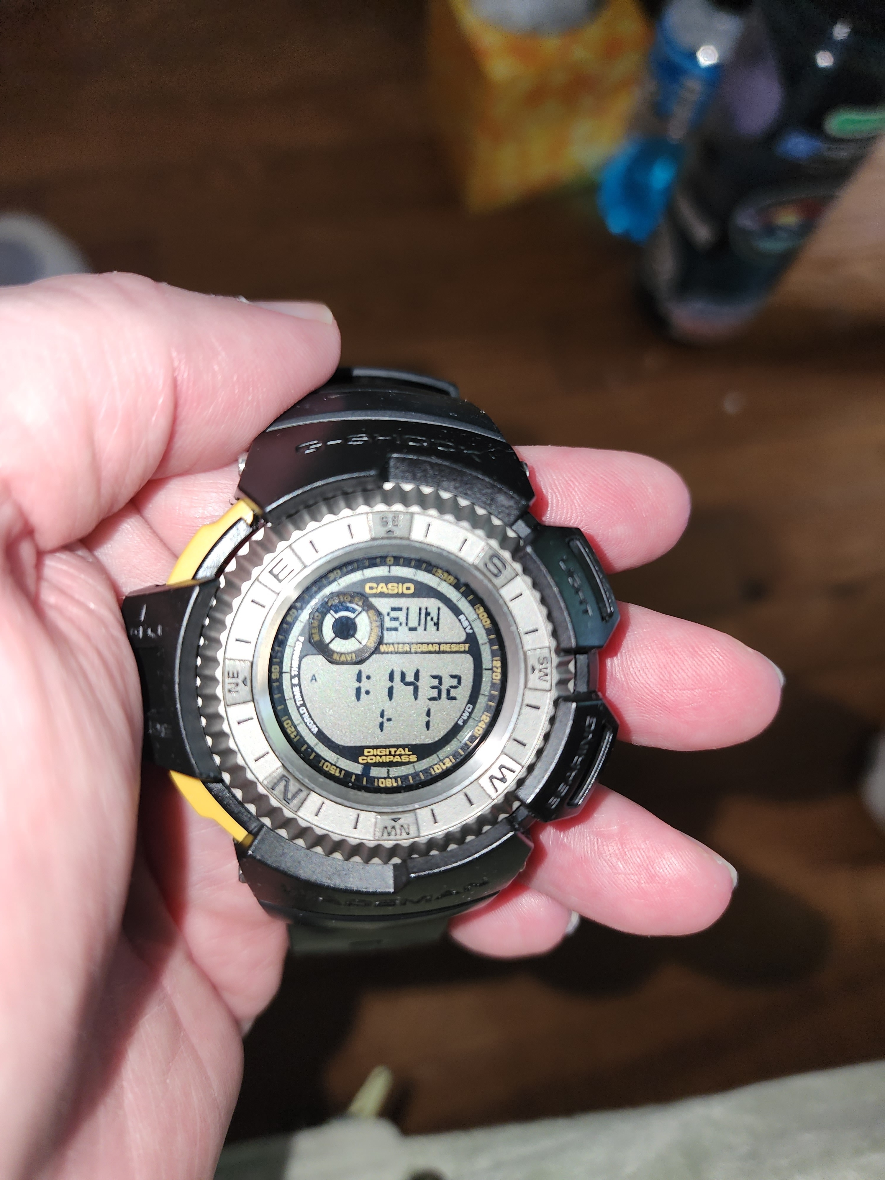Casio GShock Dw9800 Wademan Digital Compass Watch Black And Yellow New Bezel